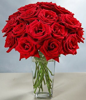 izmir çiçekçiler cam vazoda 12 adet kırmızı gül izmir çiçek gönder